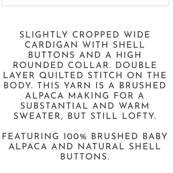 Wol Hide Quilted Bomber in Ecru. lofty alpaca knit. size M/L - Picture 3 of 5